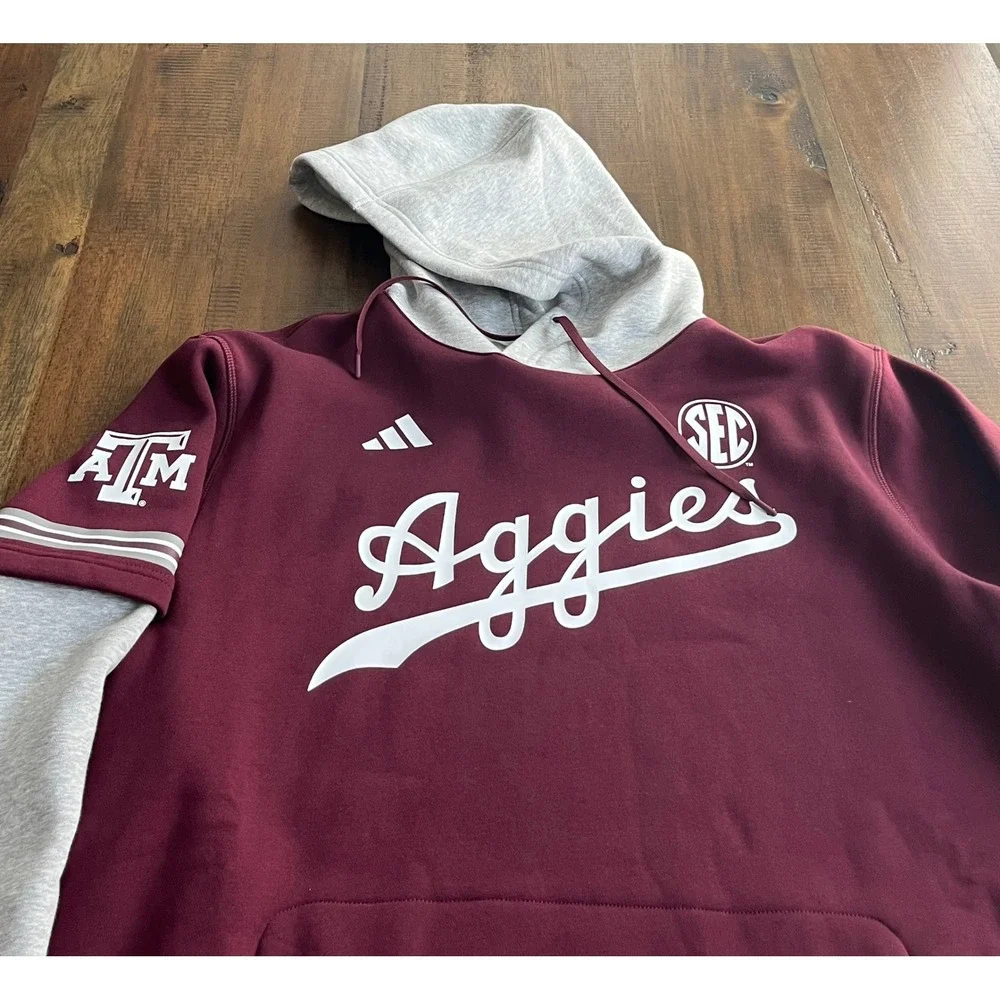Adidas Texas A&M Aggies SEC‎ Hooded Sweatshirt Pullover Hoodie Men's Medium